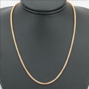 18k solid yellow gold triple box link chain